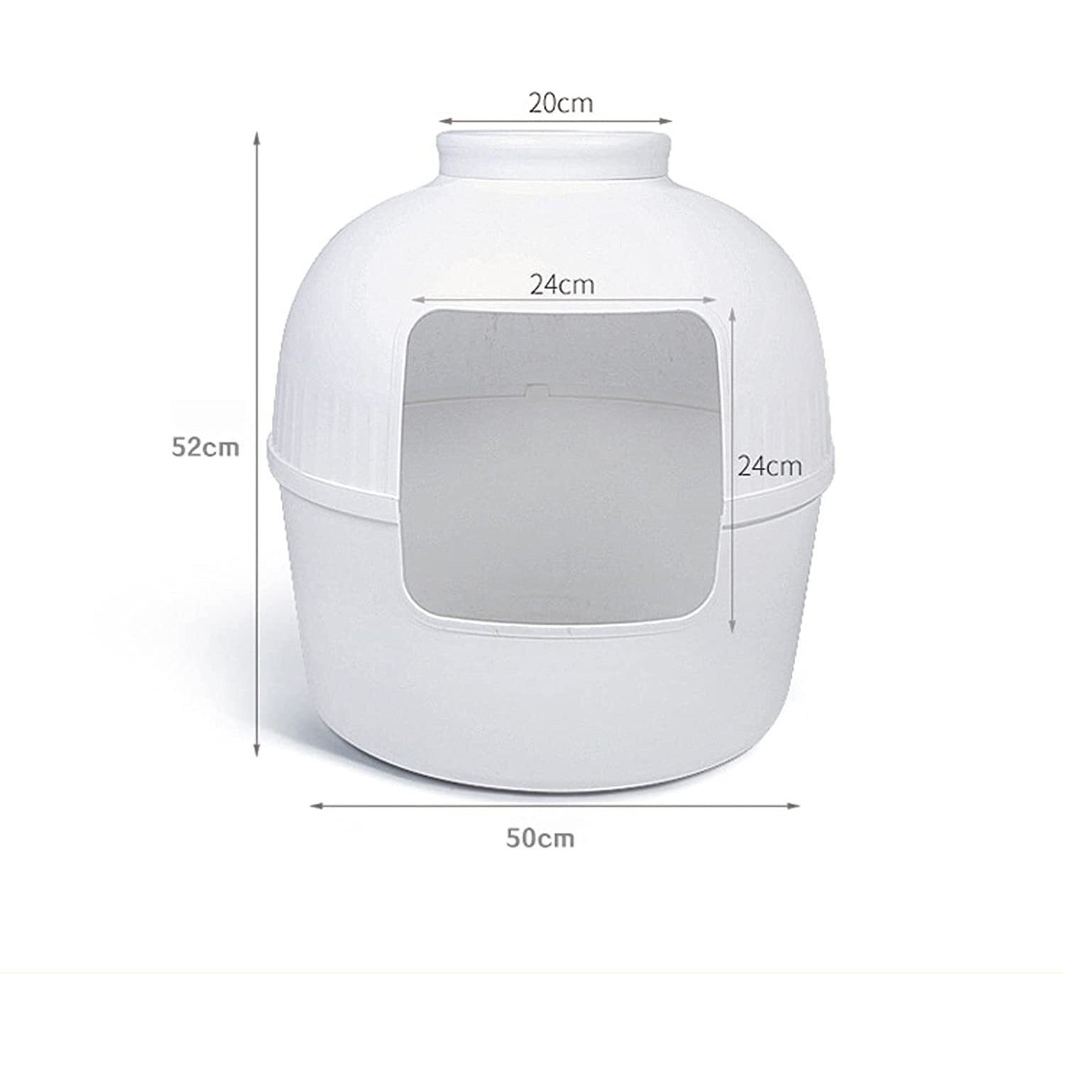 Multifunctional Cat Litter Box Pet Cat House Semi-Enclosed White