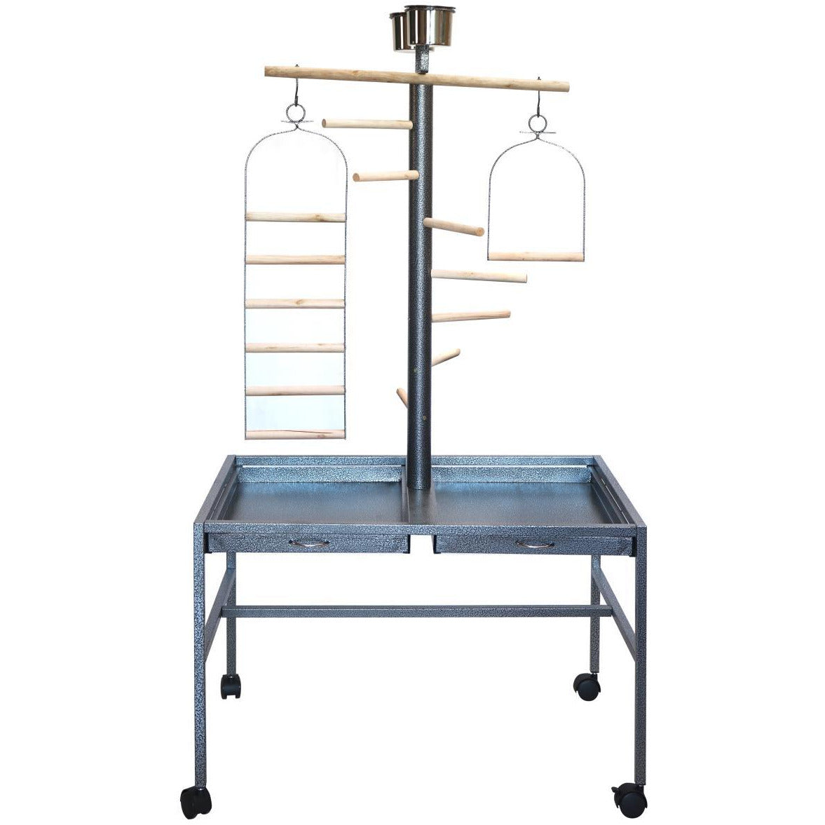 Large Bird Parrot Playpen Gym Toy Stand On Wheels