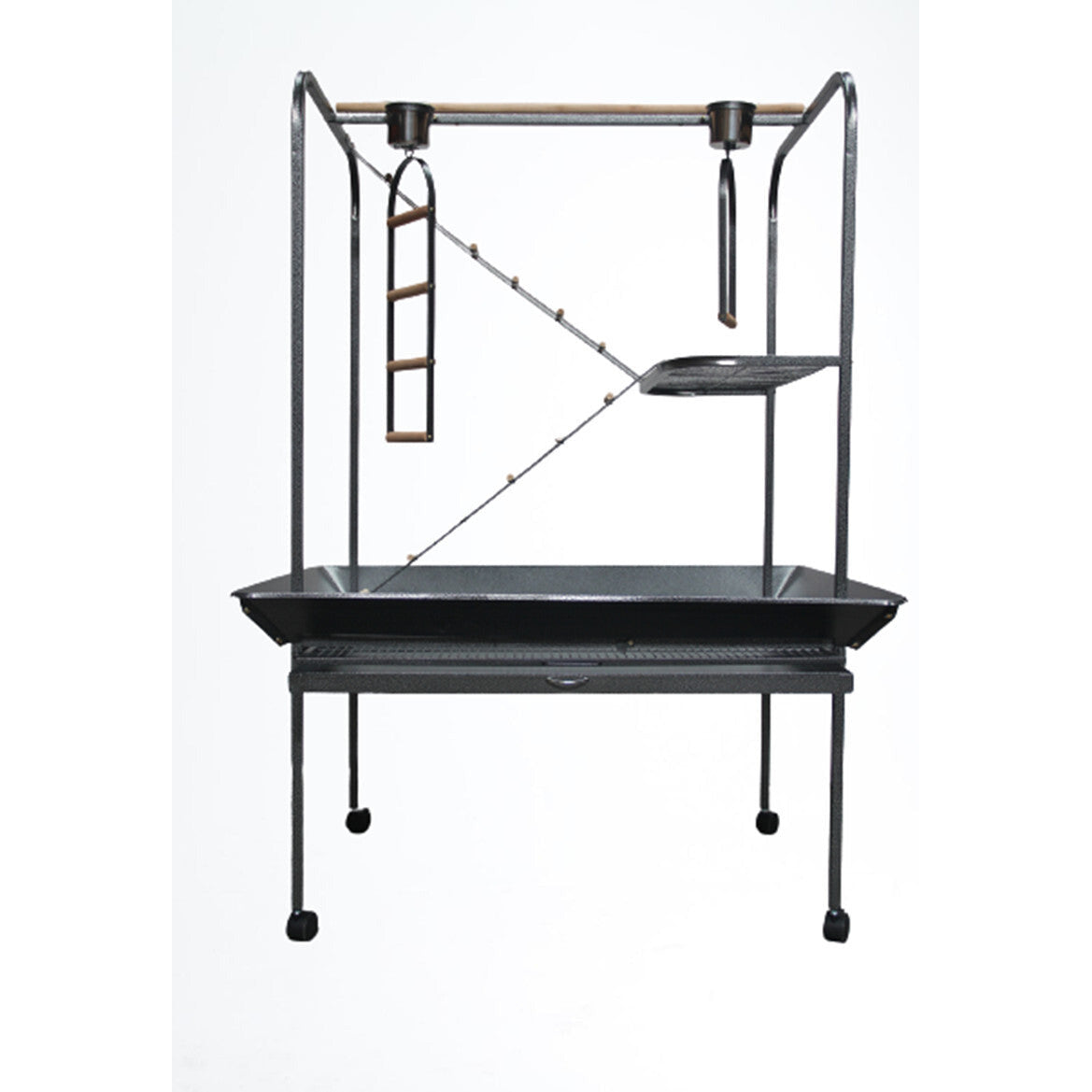 XXL Bird Cage Parrot Playpen Gym Toy Stand With Swing Ladders On Wheels