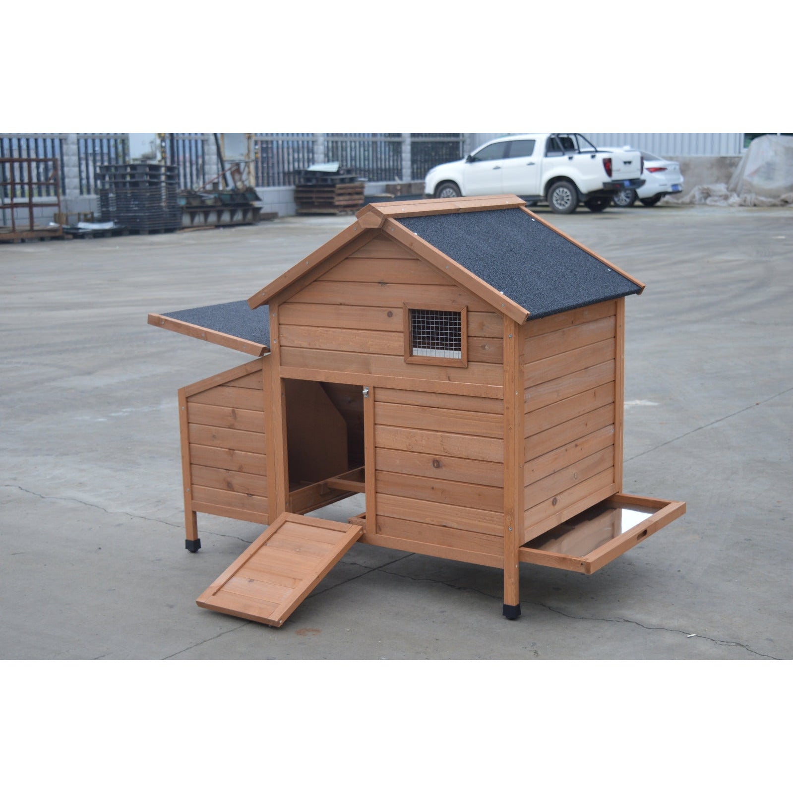 Brown Chicken Coop Rabbit Hutch Cat Cage Hen Chook House