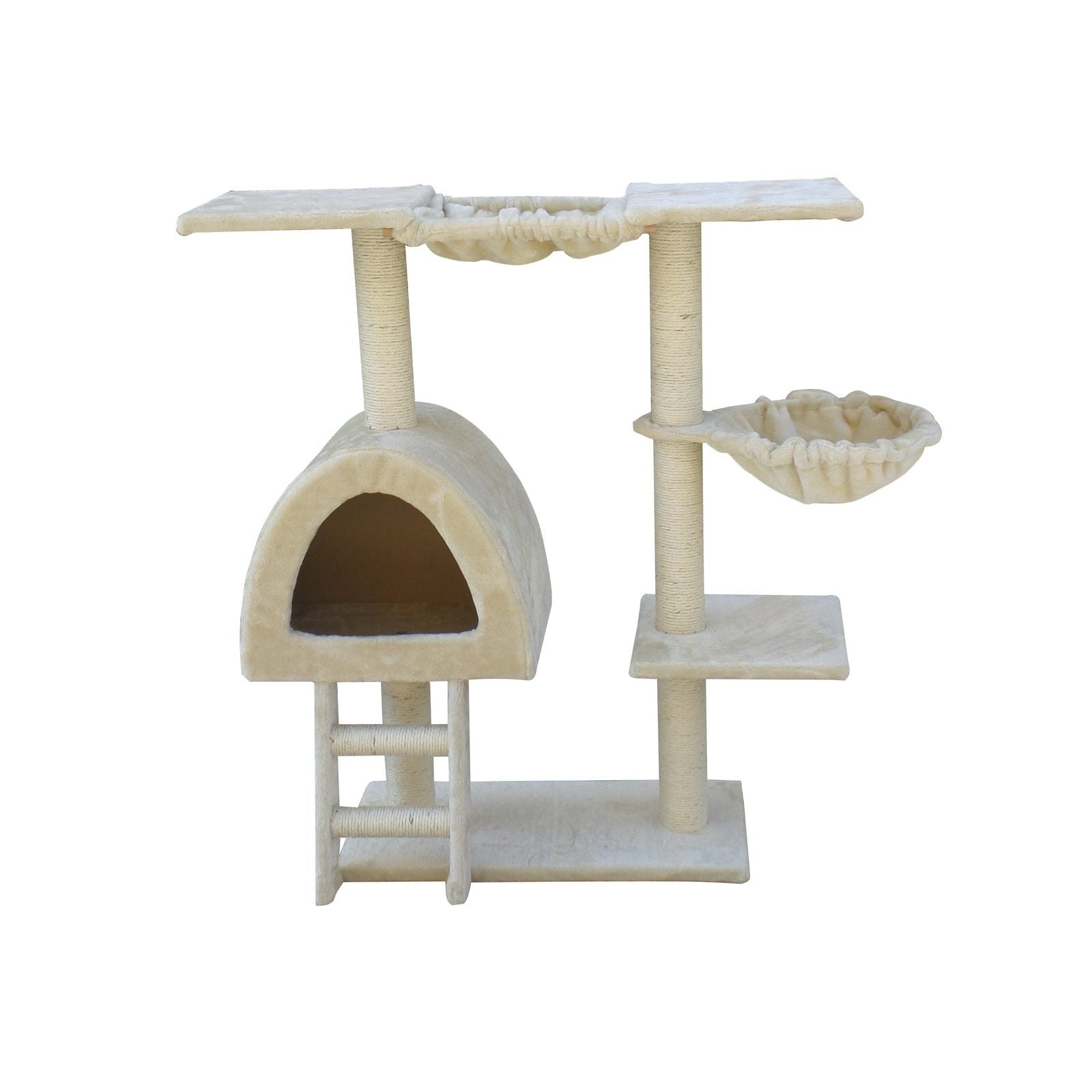 YES4PETS 100 cm Beige Cat Scratching Post Tree Scratcher House