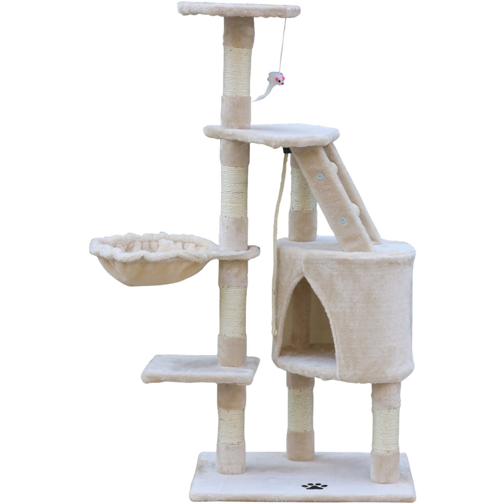 120 cm Multi level Cat Kitten Scratching Post Tree-Beige