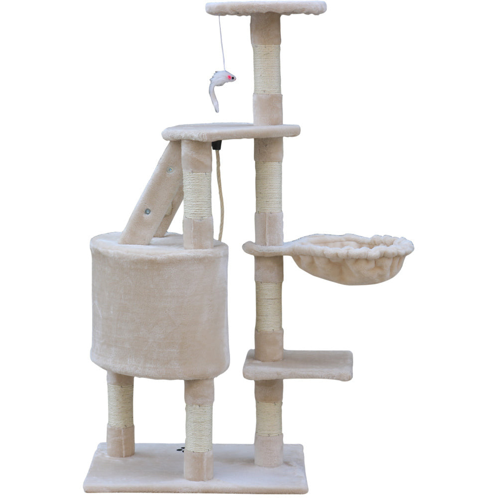 120 cm Multi level Cat Kitten Scratching Post Tree-Beige