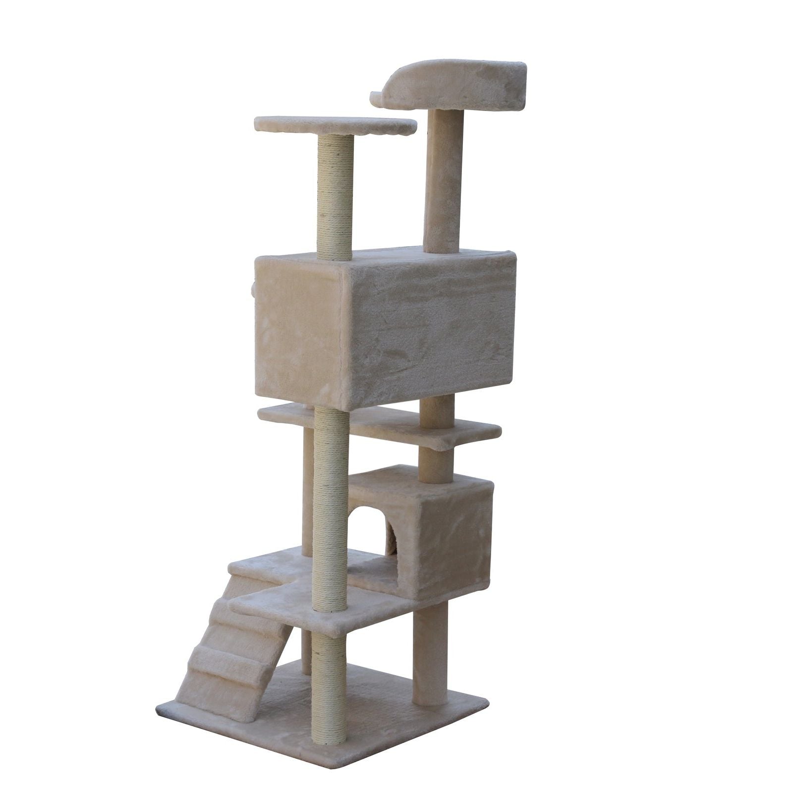 YES4PETS 130 cm Beige Cat Scratching Post Tree Scratcher Pole-Beige