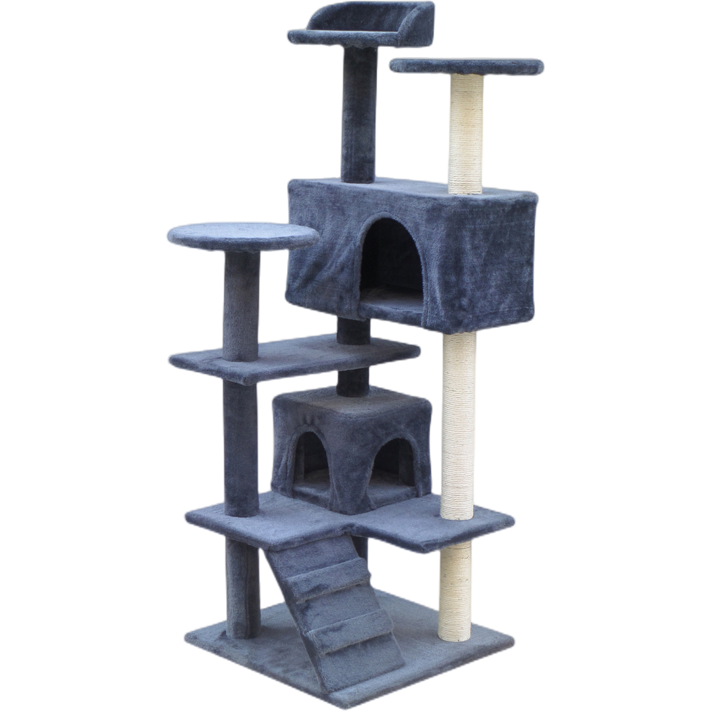 130 cm Beige Cat Scratching Post Tree Scratcher Pole-Grey