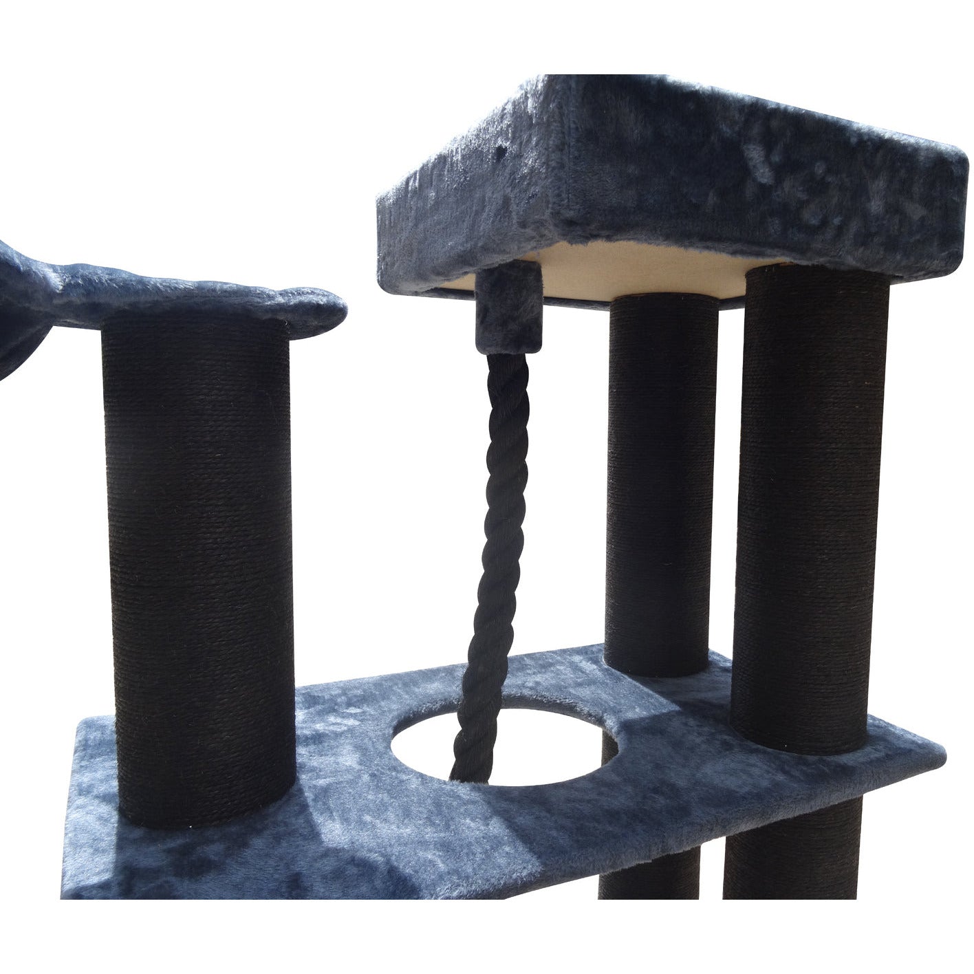 160 cm XL Multi Level Cat Scratching Post Tree Scratcher 14cm Thick Pole- Grey