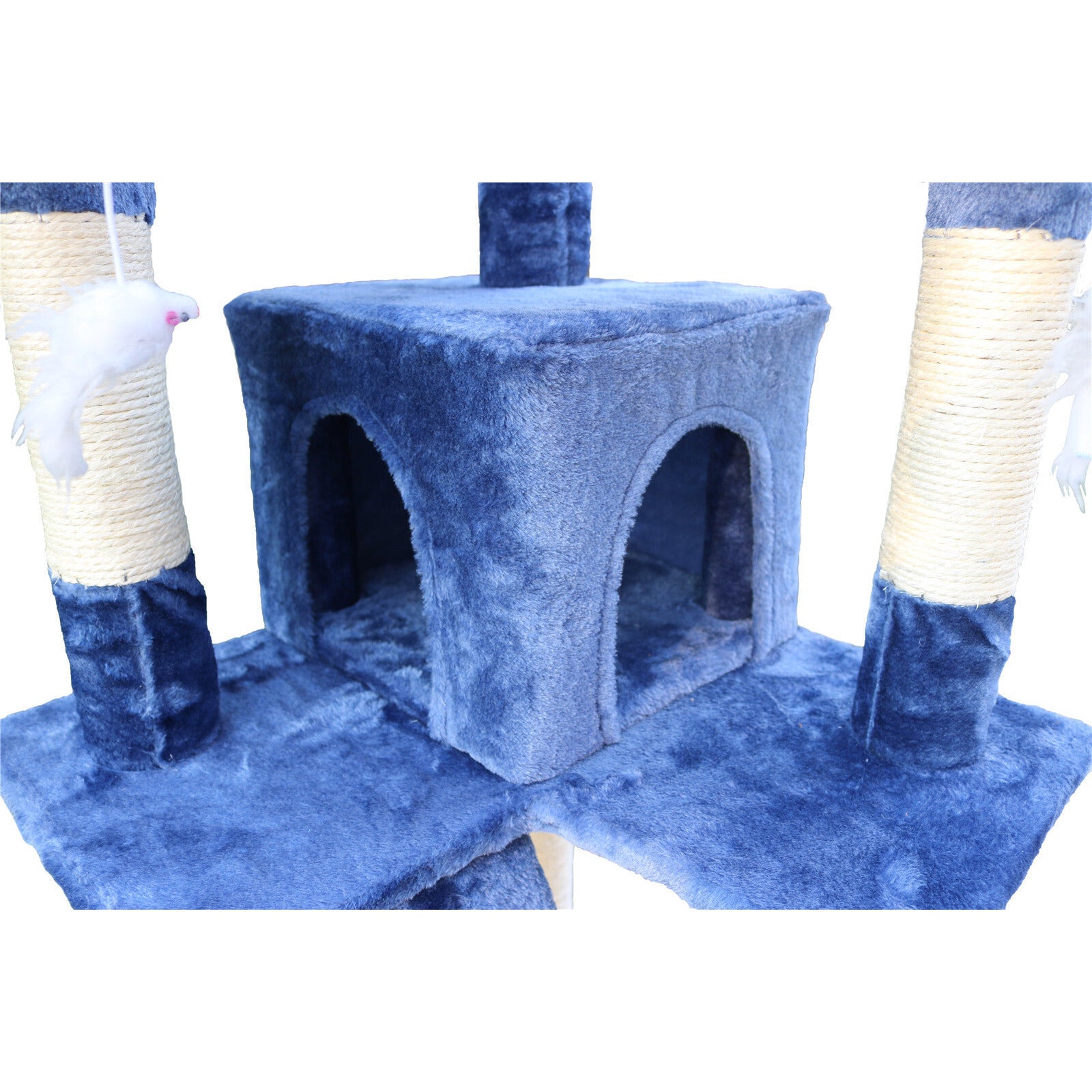 170cm Cat Scratching Post Tree Post House Tower with Ladder Furniture Blue