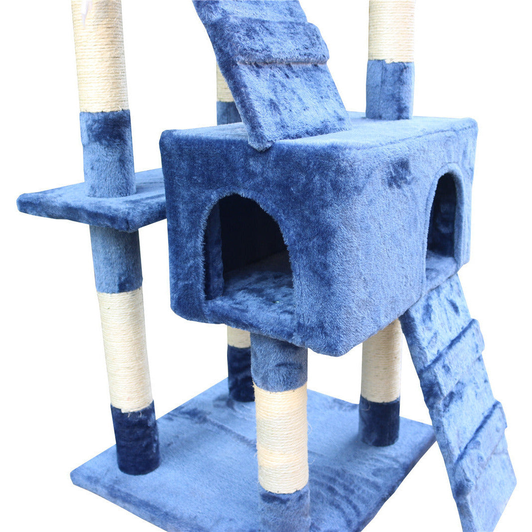 170cm Cat Scratching Post Tree Post House Tower with Ladder Furniture Blue
