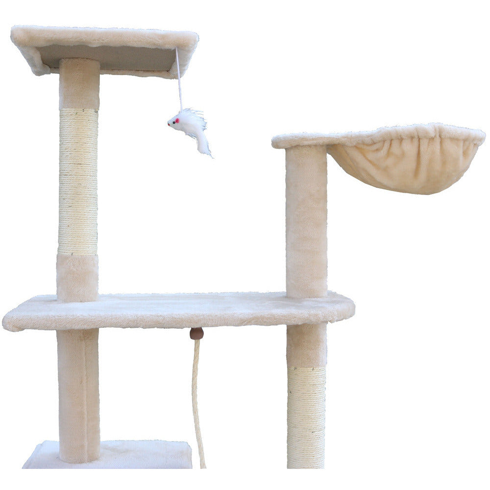193cm Cat Scratching Tree Post Sisal Pole Scratching Post Scratcher Tower Condo Beige
