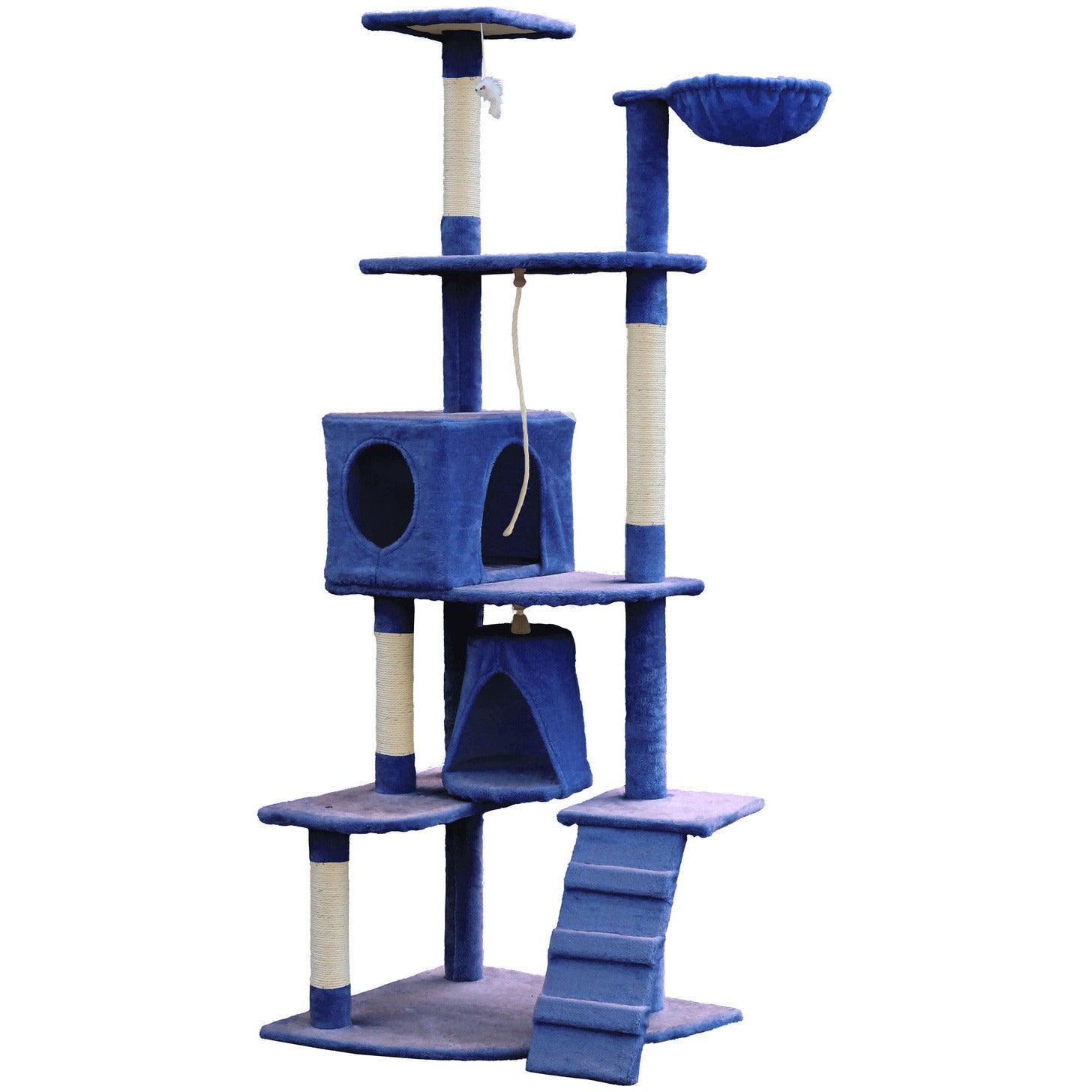 193cm Cat Scratching Tree Post Sisal Pole Scratching Post Scratcher Tower Condo Blue