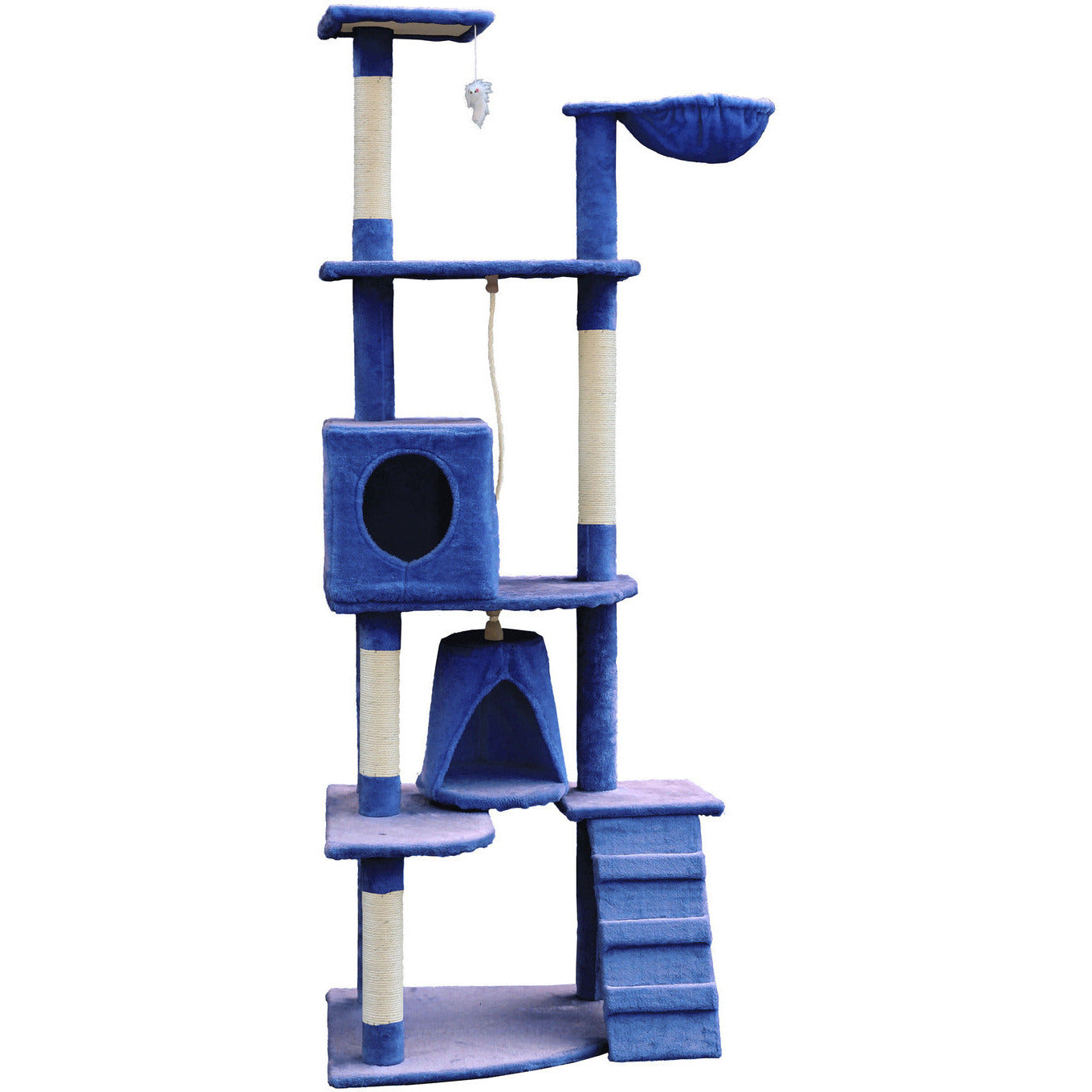 193cm Cat Scratching Tree Post Sisal Pole Scratching Post Scratcher Tower Condo Blue
