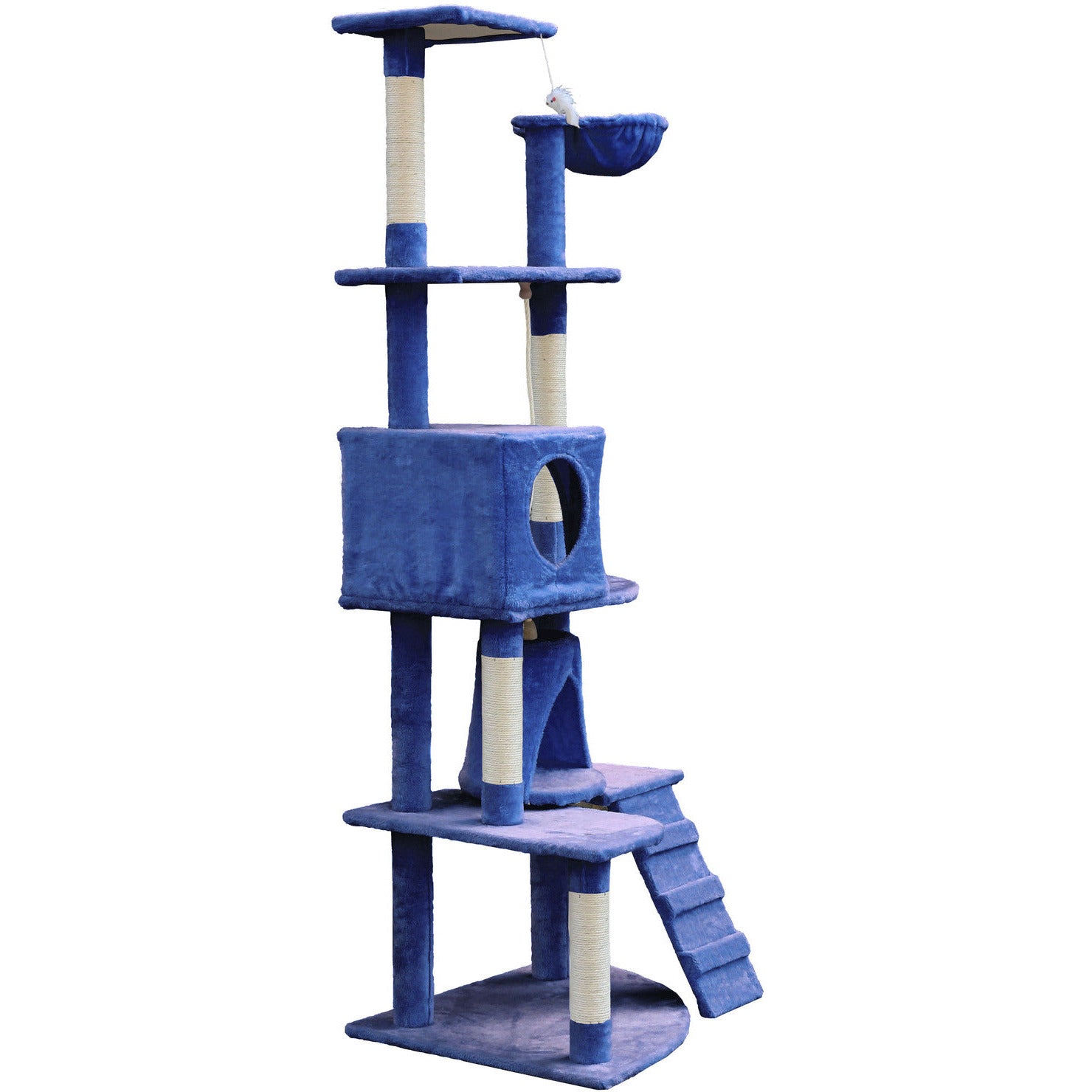 193cm Cat Scratching Tree Post Sisal Pole Scratching Post Scratcher Tower Condo Blue