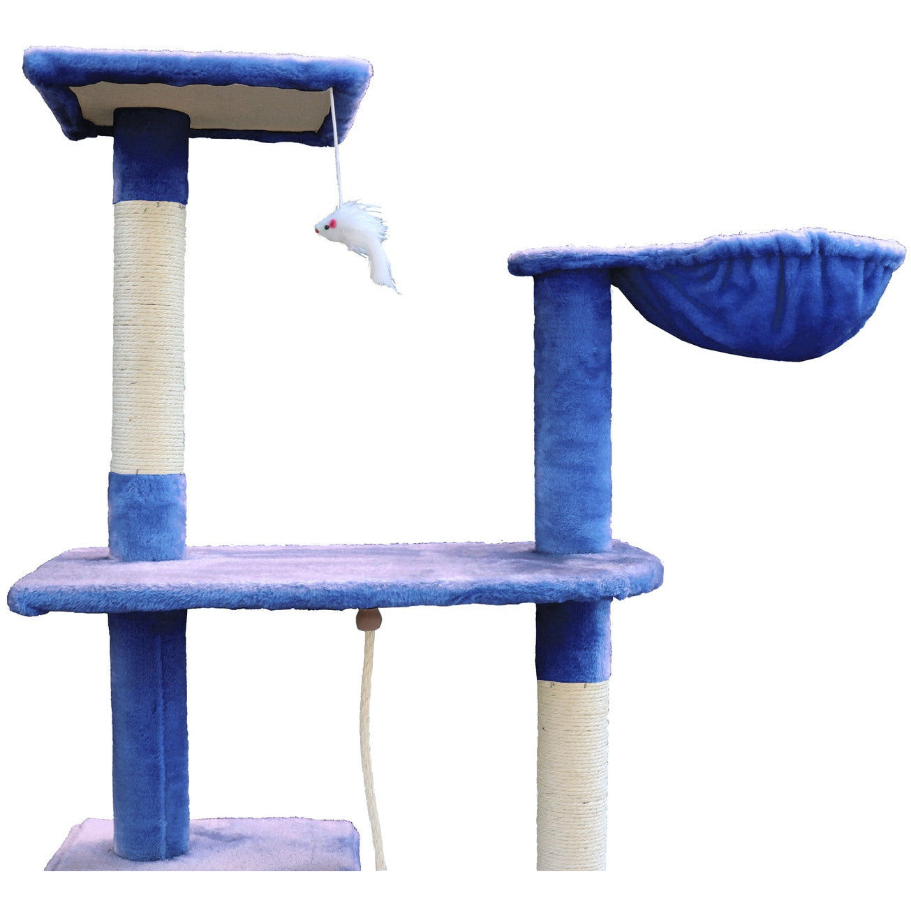 193cm Cat Scratching Tree Post Sisal Pole Scratching Post Scratcher Tower Condo Blue