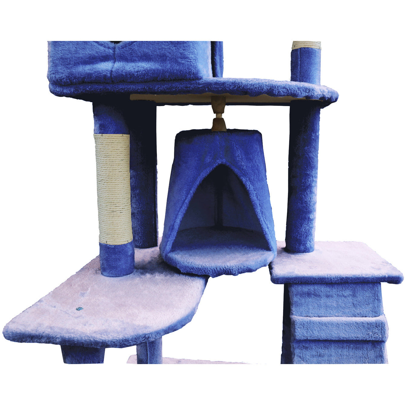 193cm Cat Scratching Tree Post Sisal Pole Scratching Post Scratcher Tower Condo Blue