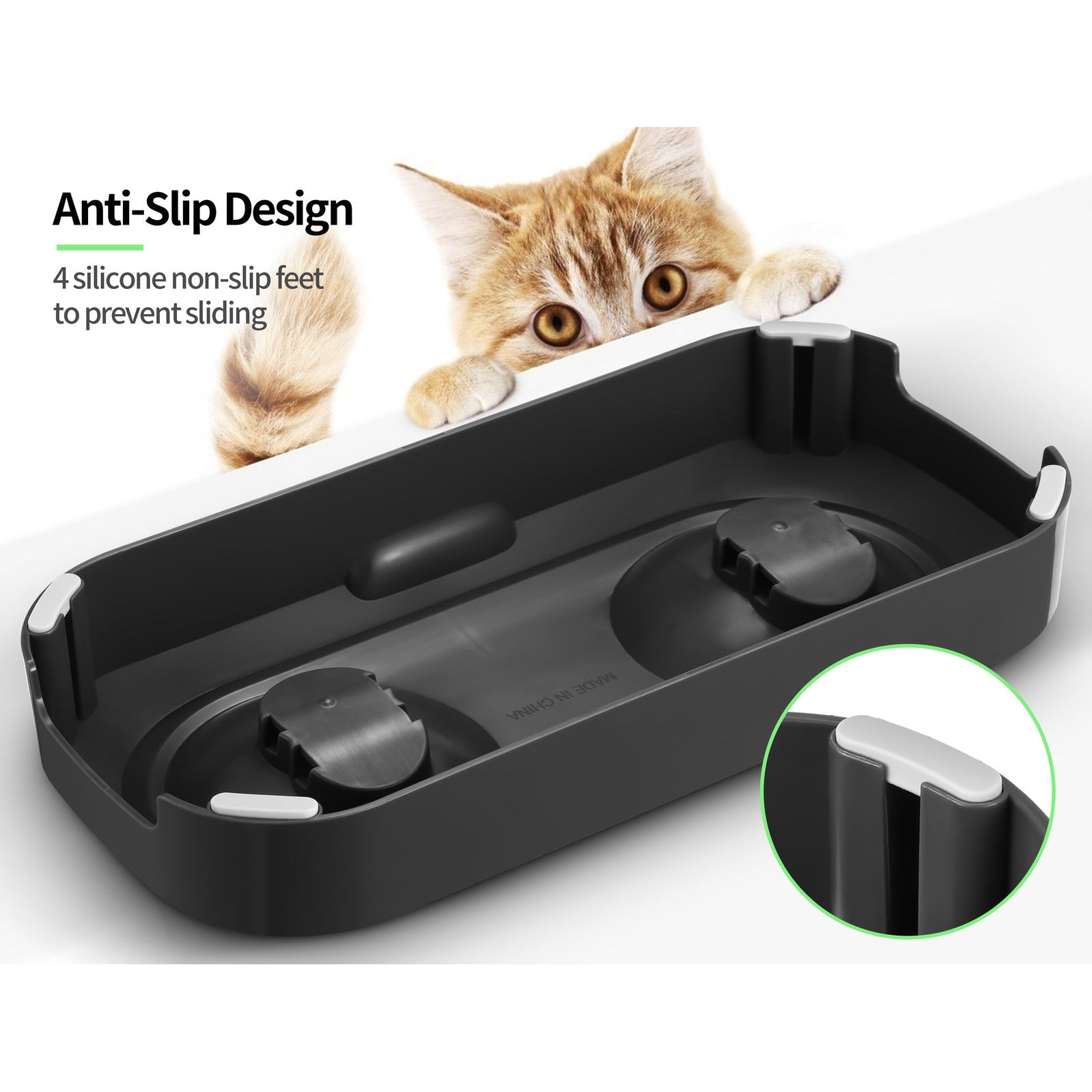 Stainless Steel Pet Bowl Water Bowls Portable Anti Slip Skid Feeder Dog Rabbit Cat