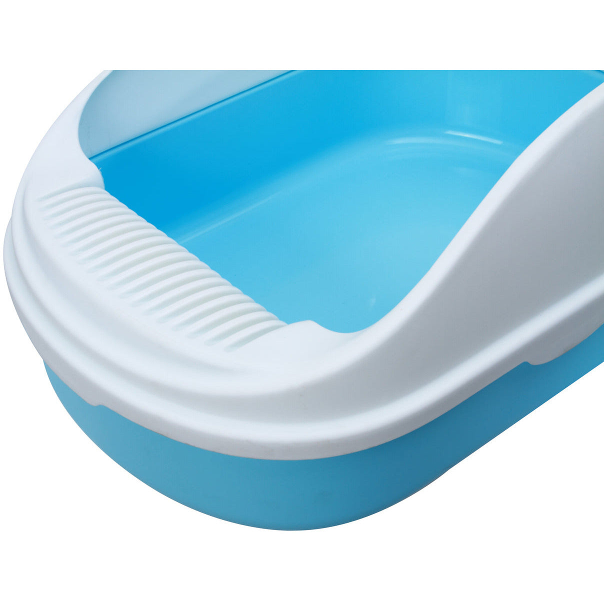 Medium Portable Cat Toilet Litter Box Tray with Scoop Blue