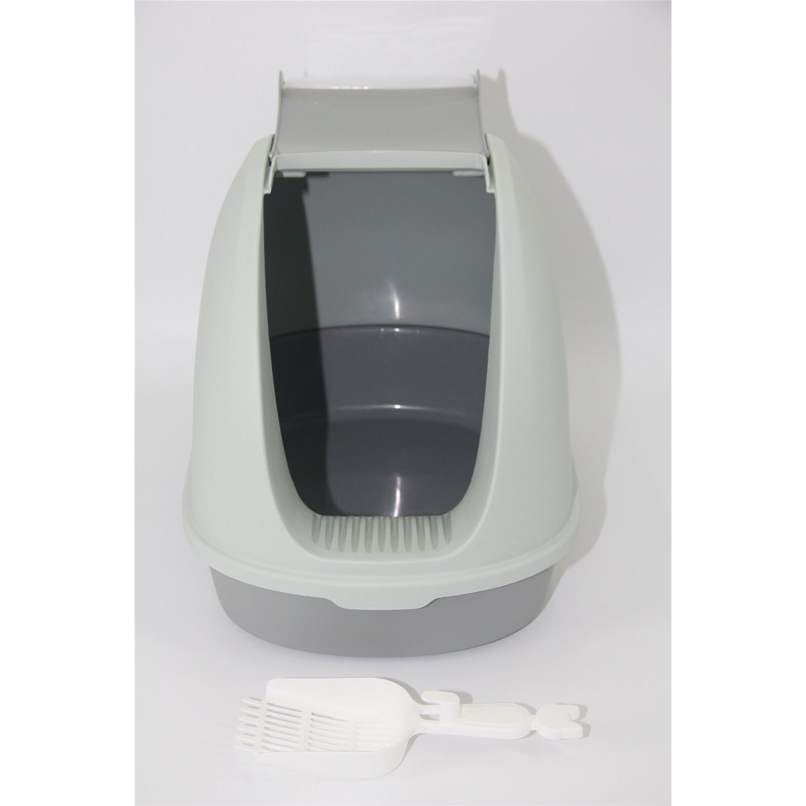 Portable Hooded Cat Toilet Litter Box Tray House with Handle and Scoop