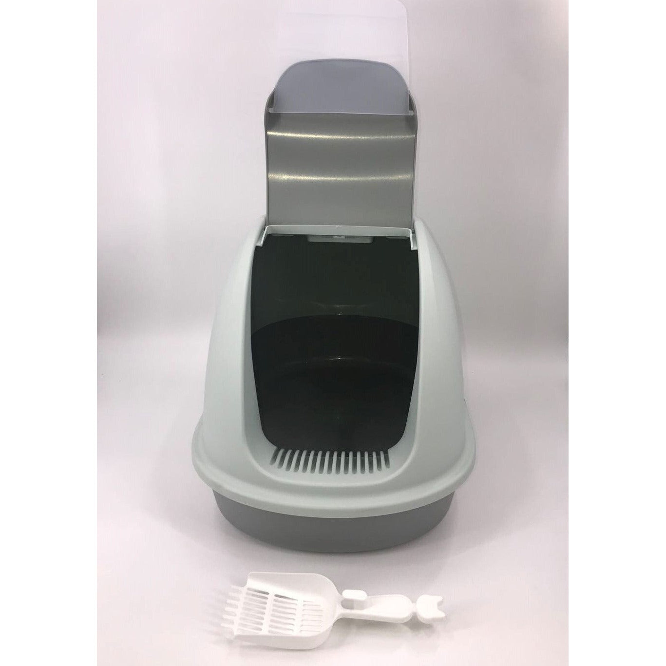 XL Portable Hooded Cat Toilet Litter Box Tray House w Charcoal Filter and Scoop