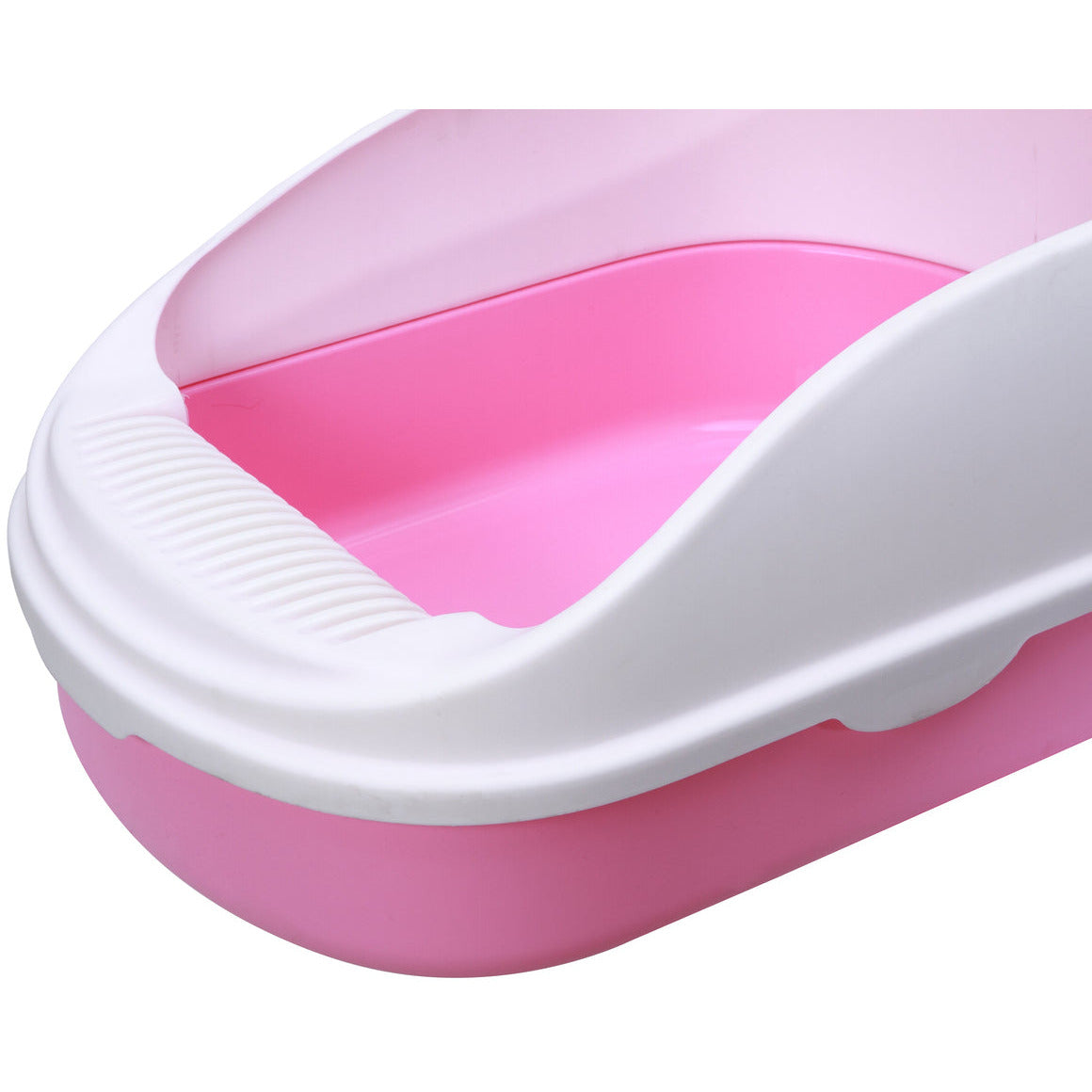 Large Portable Cat Toilet Litter Box Tray with Scoop and Grid Tray Pink
