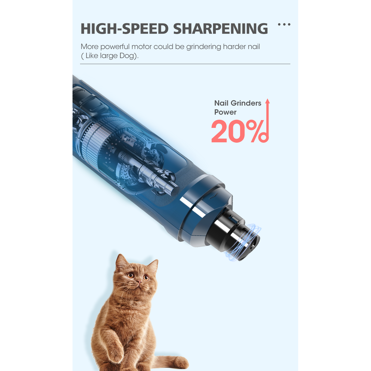 Electric Pet Dog Cat Quiet Nail Grinder Clipper Cutter Grooming Trimmer