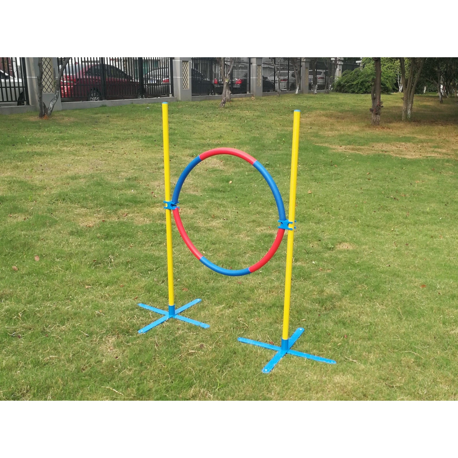 Portable Adjustable Dog Puppy Training Practice Jump Tyre Agility Post