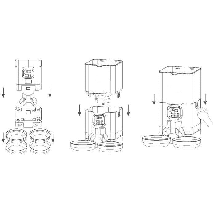 6L Automatic Digital Pet Dog Cat Feeder Double Food Bowl Dispenser