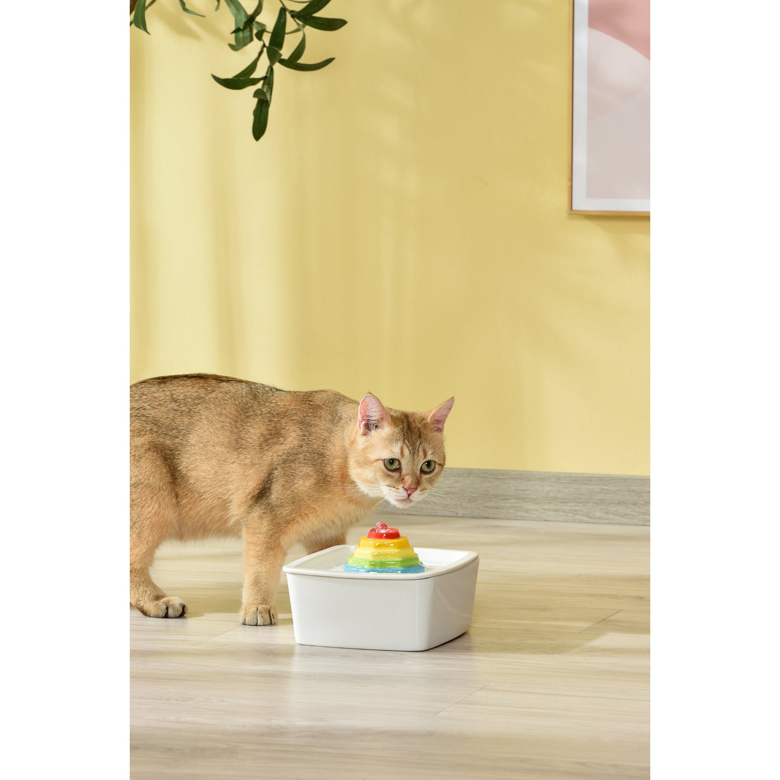 Ceramic Electric Pet Water Fountain Dog Cat Water Feeder Bowl Dispenser