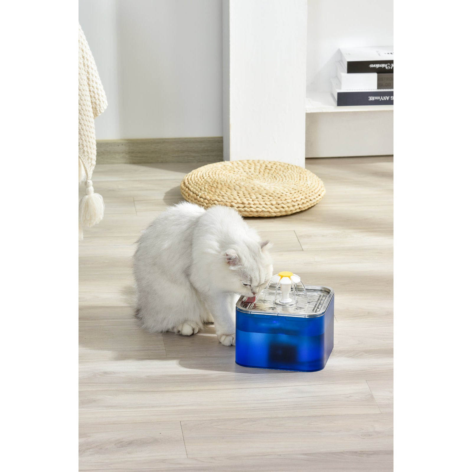 3L Automatic Electric Pet Water Fountain Dog Cat Stainless Steel Feeder Bowl Dispenser Blue
