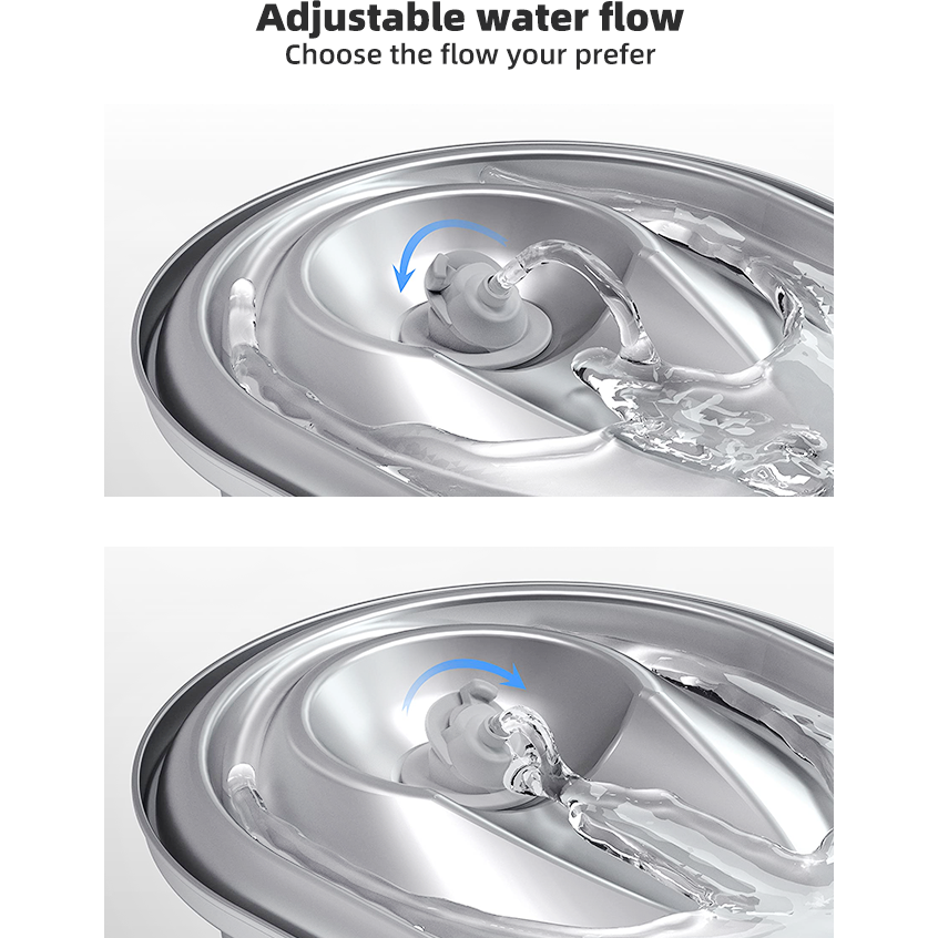 2L Automatic Electric Pet Water Fountain Dog Cat Stainless Steel Feeder Bowl Dispenser