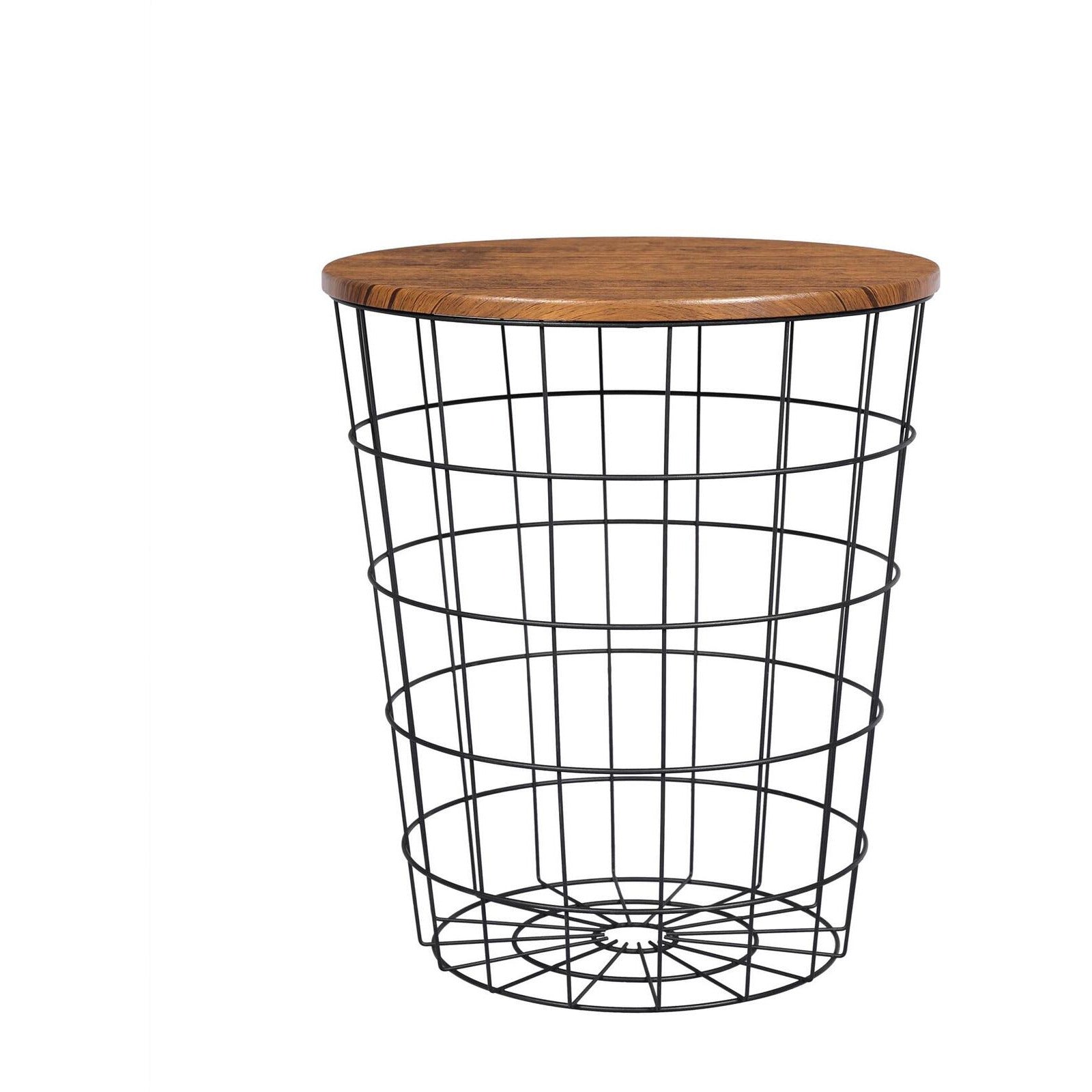 Vintage Round Coffee Tables Set of 2 Side Tables Robust Steel Frame for Living Room Bedroom Rustic Brown and Black