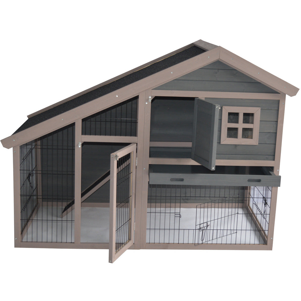 Grey Chicken Coop Rabbit Hutch Ferret Cage Hen Chook House