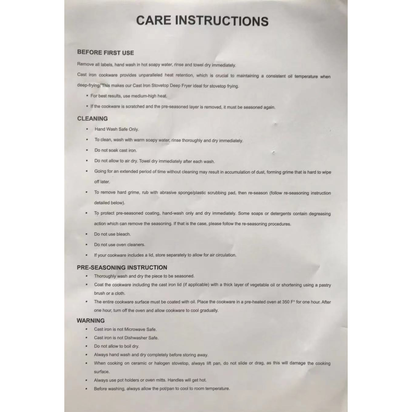 Cast Iron Fry Paella Pan Pre-Seasoned Barbecue  Oven Safe Grill Frypan