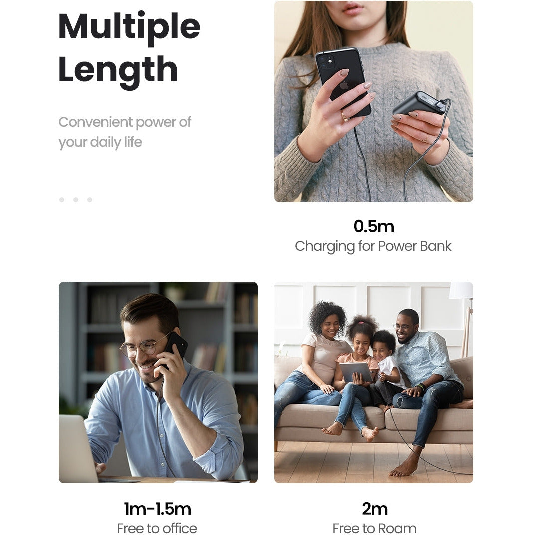 UGREEN 60158 USB-A to 8-pin iPhone Charging Cable 2M Black