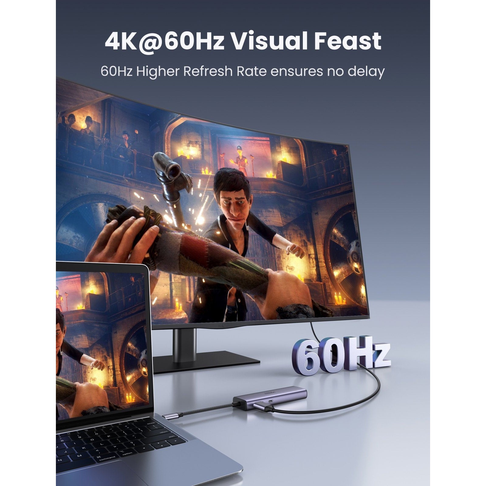 UGREEN 60515 USB-C to HDMI/Ethernet Adapter with Card Reader