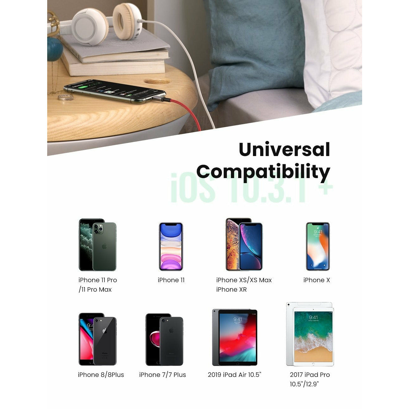 UGREEN 70507 iPhone 8-pin to 3.5mm Adapter