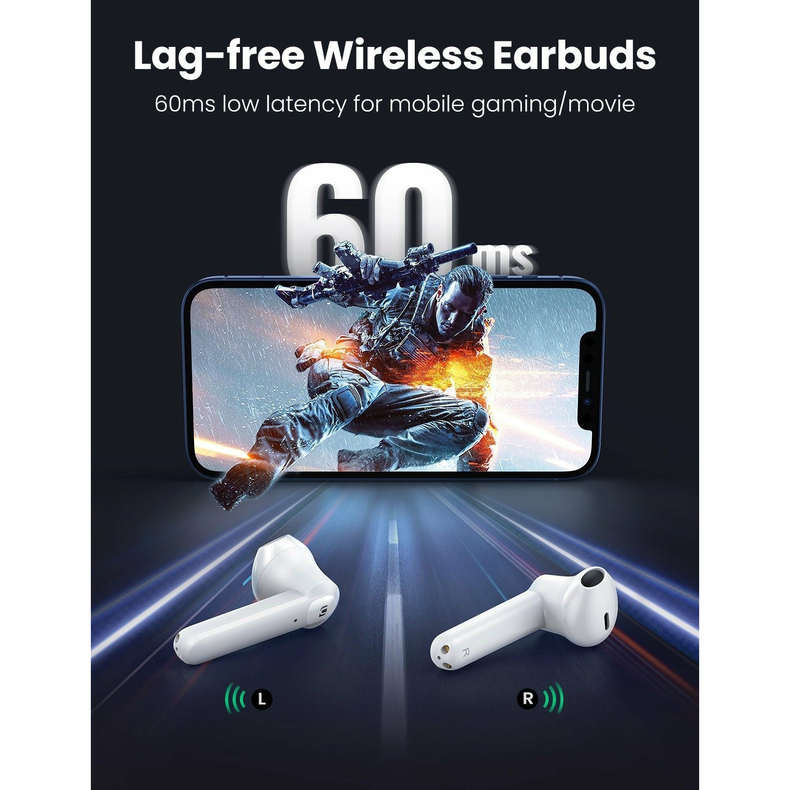 UGREEN 80652 T2 Wireless Earbuds White