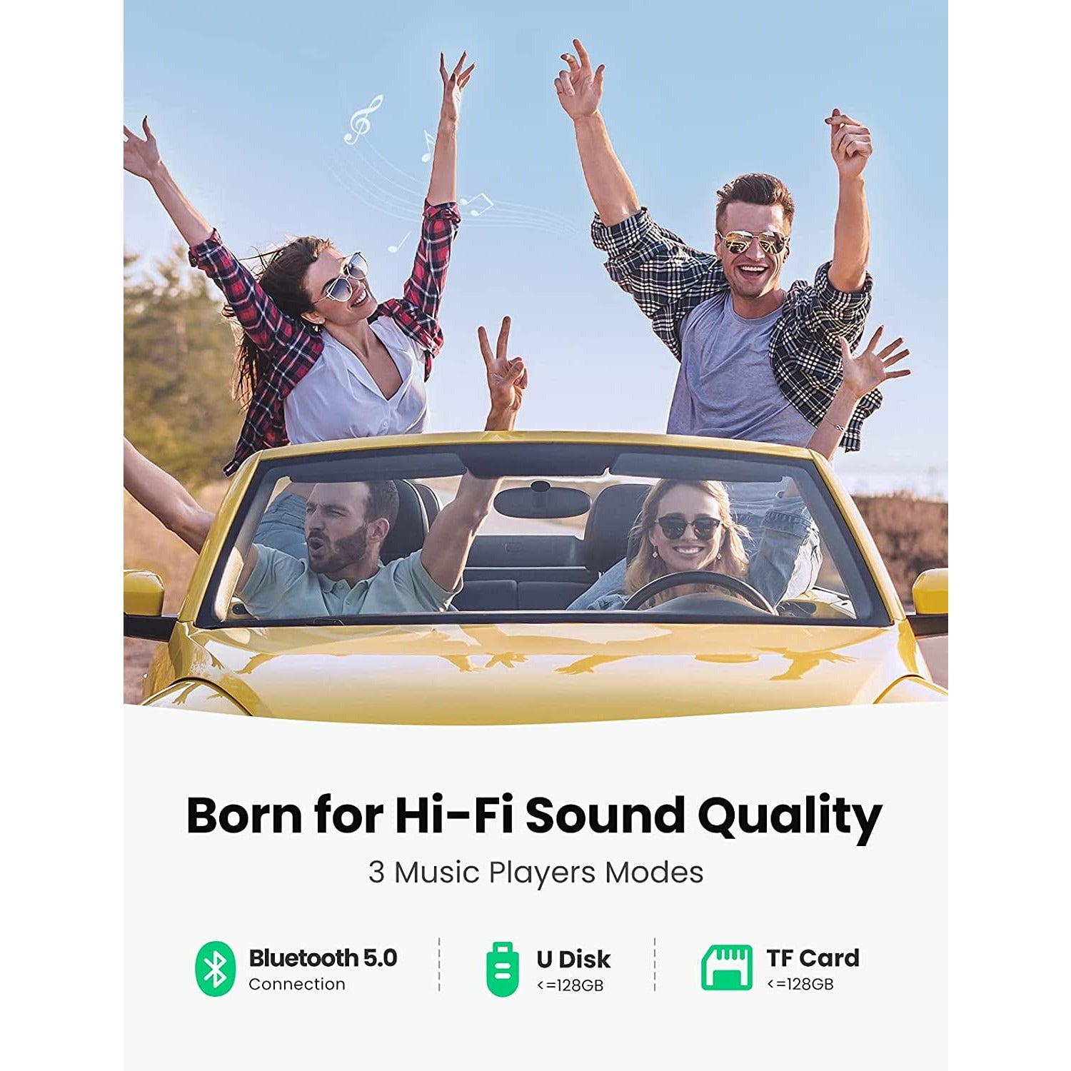 UGREEN 80910 Car Bluetooth 5.0 FM Transmitter