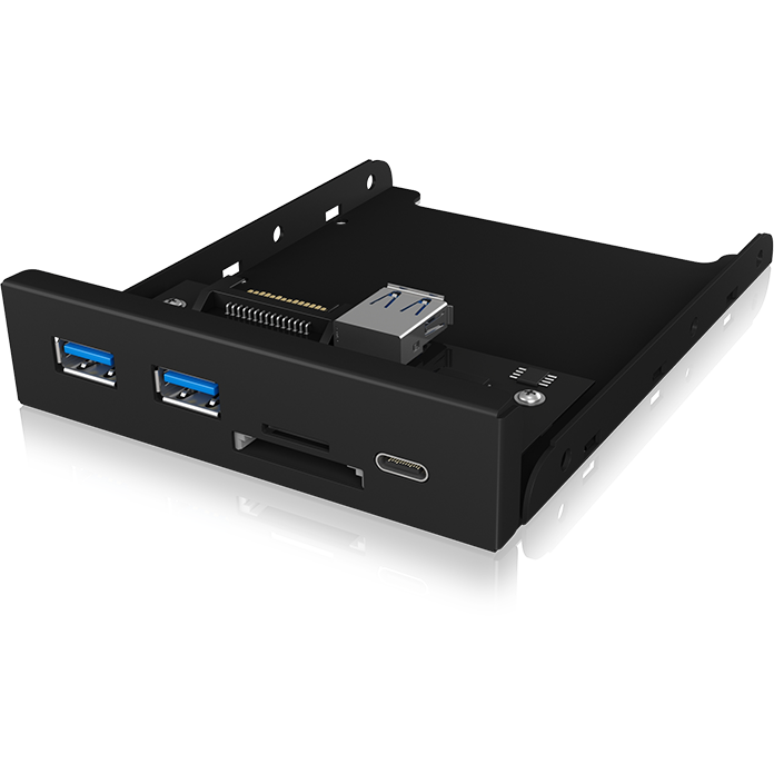 ICY BOX IB-HUB1417-i3 Frontpanel with USB 3.0 Type-C and Type-A hub with card reader