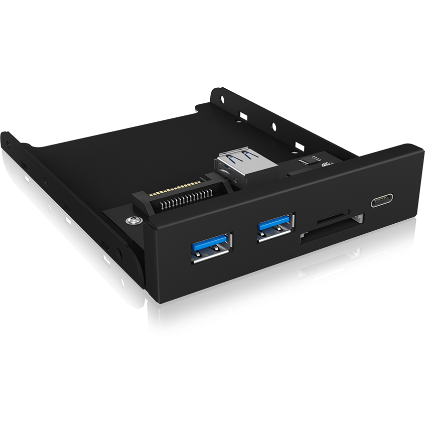 ICY BOX IB-HUB1417-i3 Frontpanel with USB 3.0 Type-C and Type-A hub with card reader