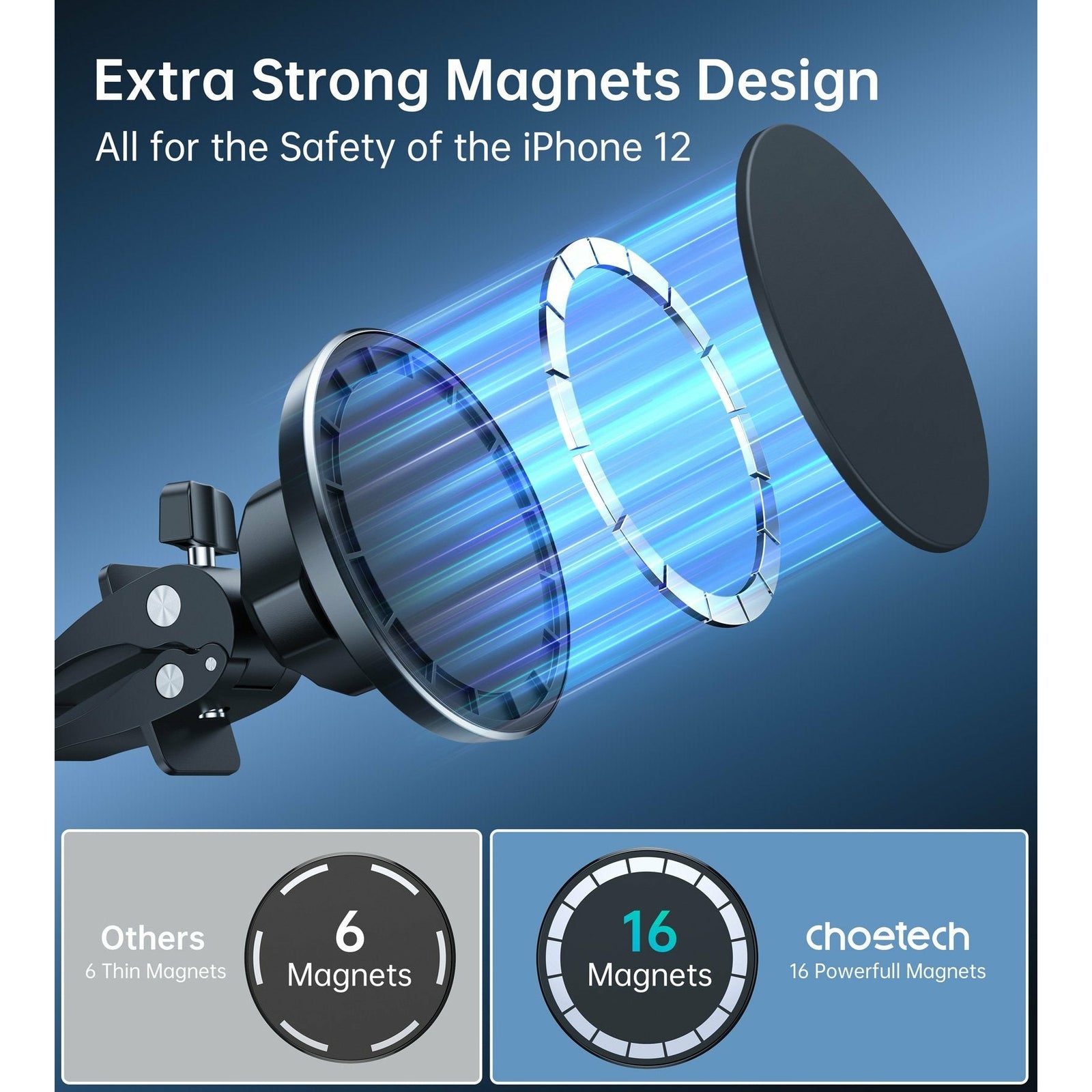 CHOETECH AT0004 Magsafe iPhone 12 Magnetic Car Mount Car Air Vent Phone Holder