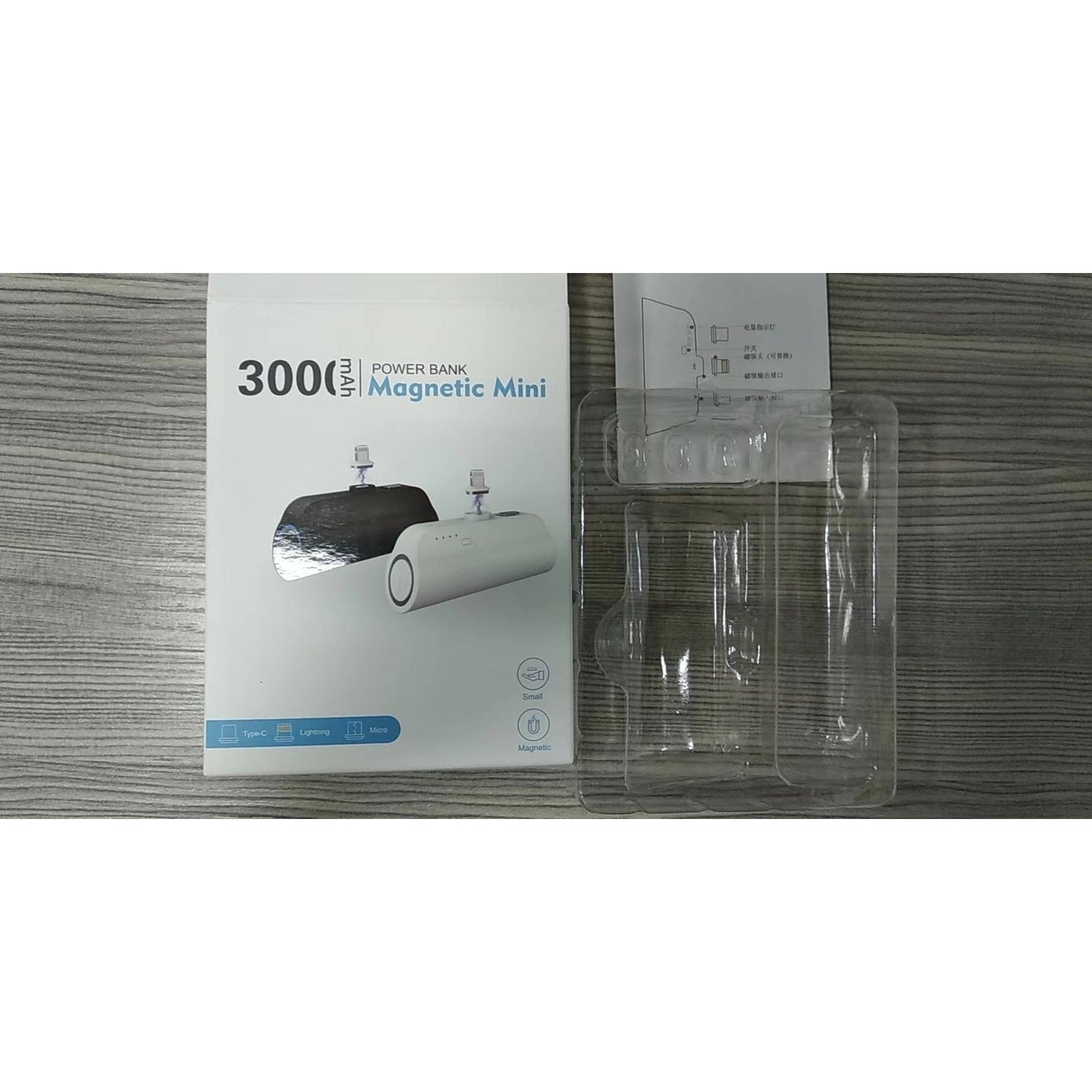 CHOETECH B660-BK 3000mAh Mini Power Bank with 3 Magnetic Connectors (Black)