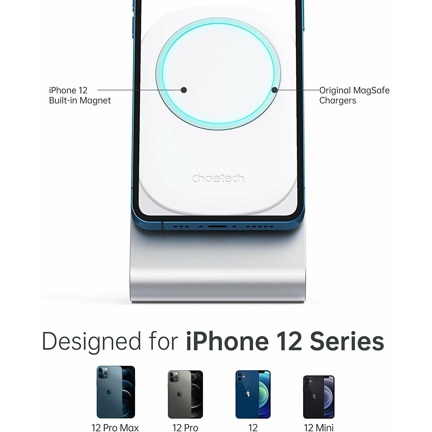 Choetech H046 Phone Stand For MagSafe Charger Aluminum (Stand Only)