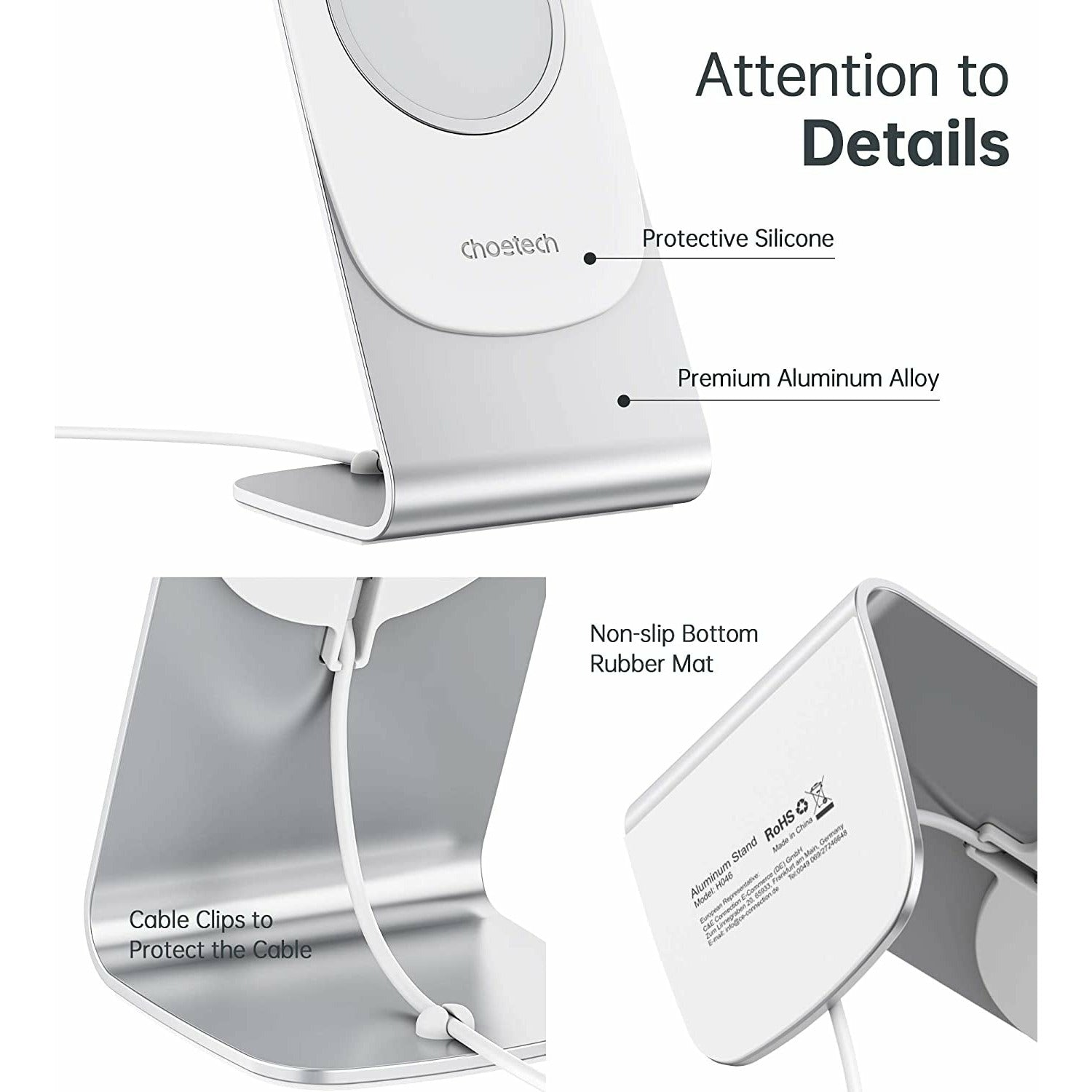Choetech H046 Phone Stand For MagSafe Charger Aluminum (Stand Only)