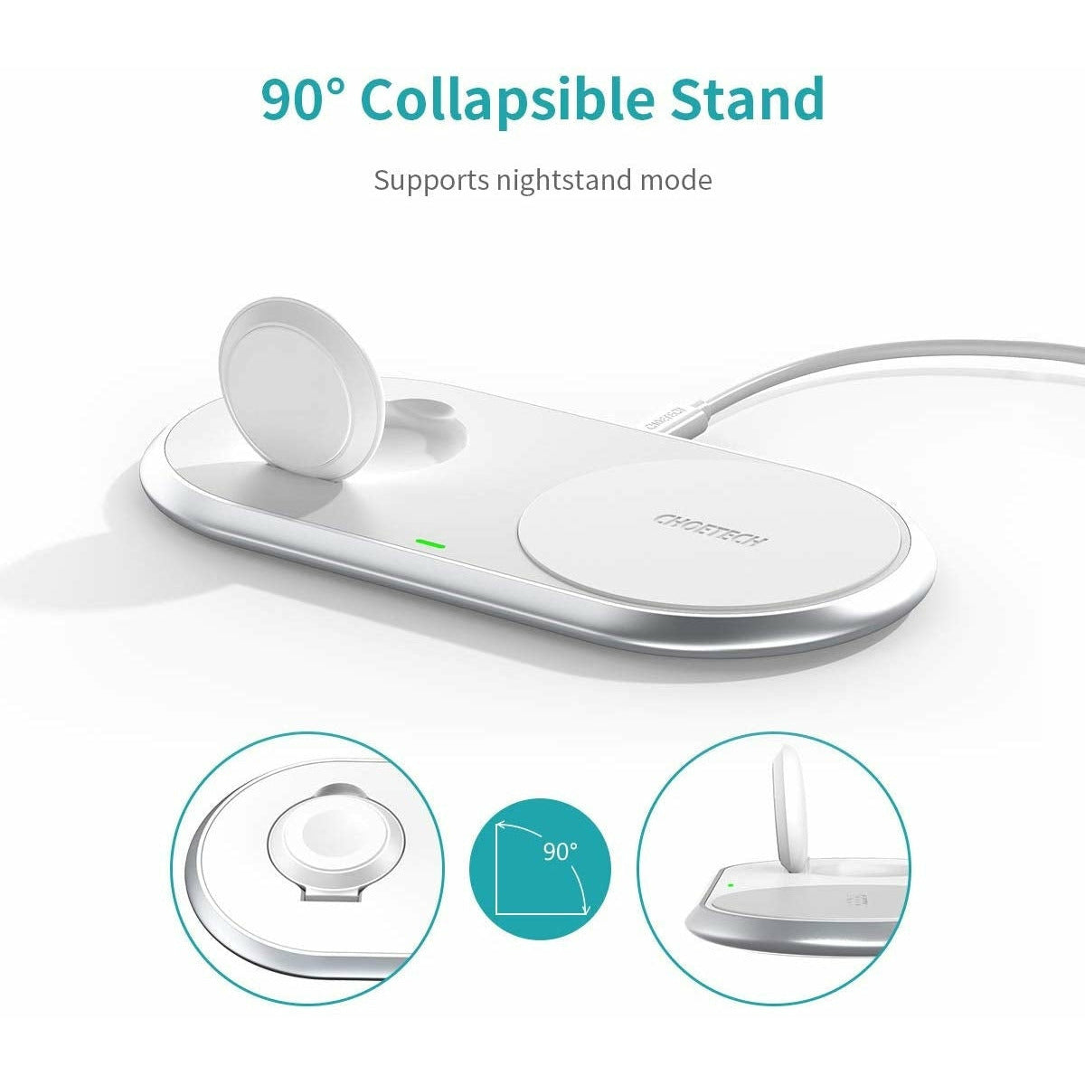 CHOETECH T317 2-in-1 Dual Wireless Charger Pad (MFI Certified)