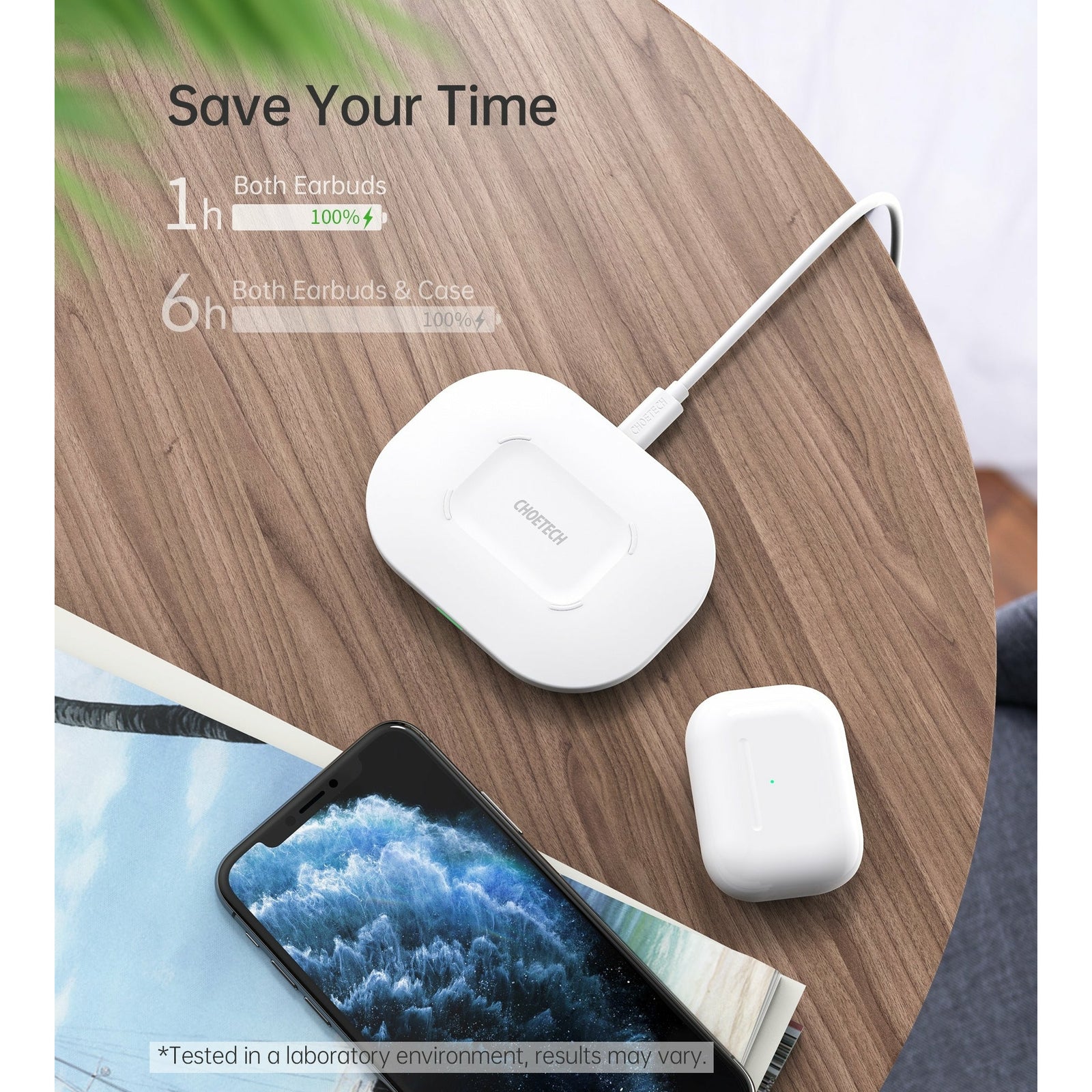 CHOETECH T550-F Airpods/Phone Wireless Fast Charging Pad