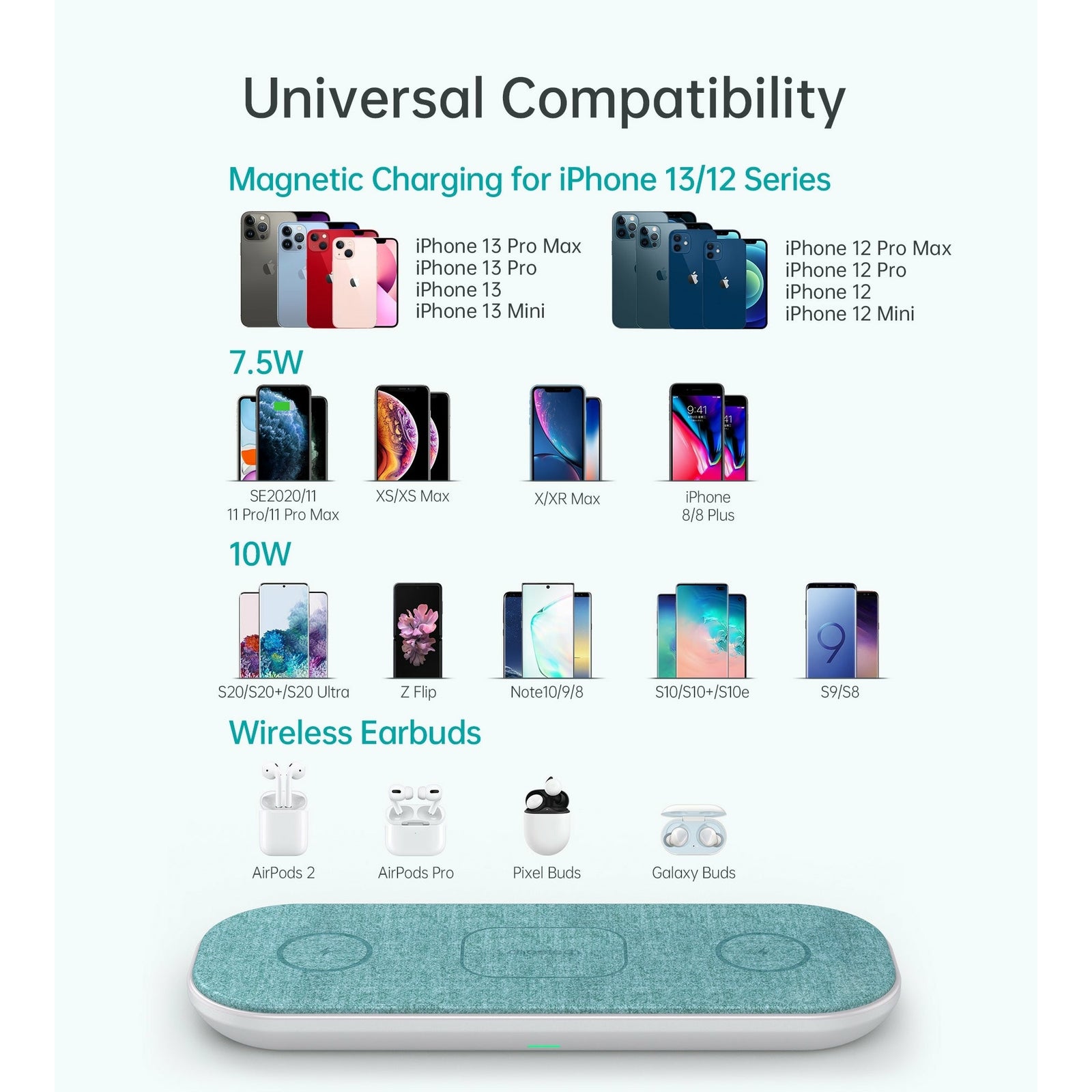 CHOETECH T569-S Magleap 3-in-1 Magnetic Wireless Charging pad with AC Adapter