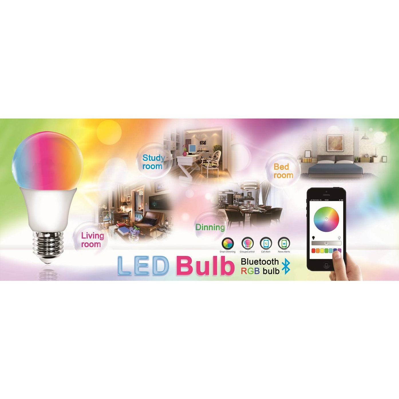 MV SMART BULB 9W B22 TWIN PACK  (apple app only )