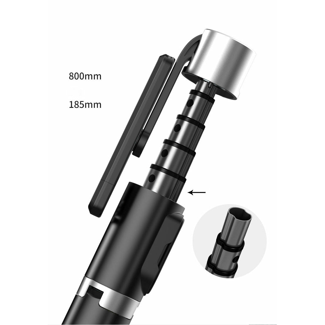 TEQ P70 Bluetooth Selfie Stick + Tripod with Remote (Aluminum)