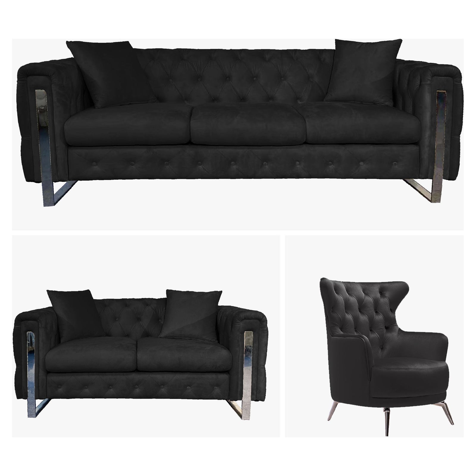 Madeline Range - Black Velvet - Silver Trims