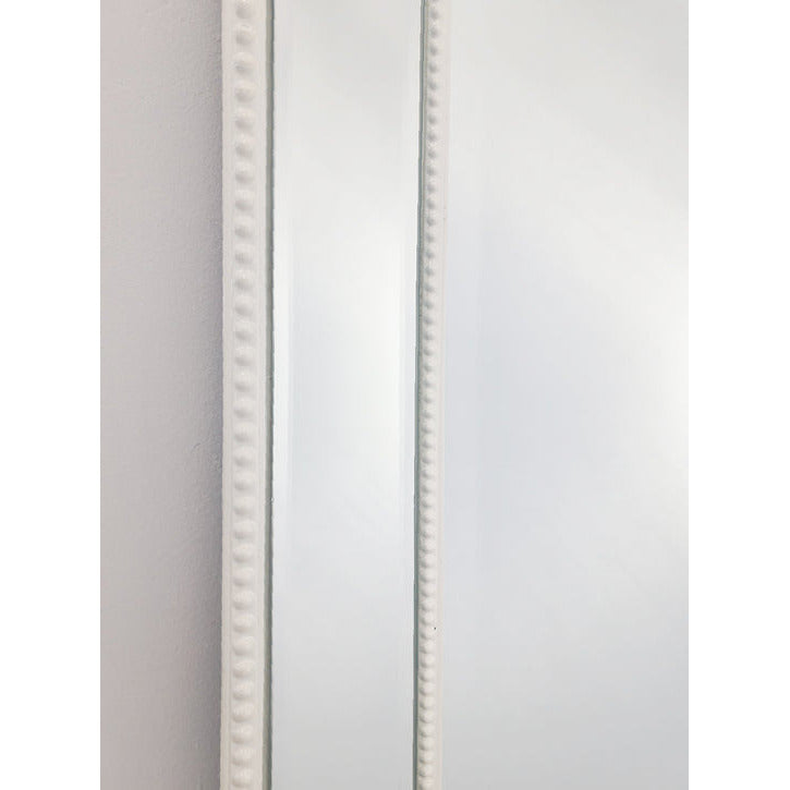 White Beaded Framed Mirror - X Large 190cm x 100cm